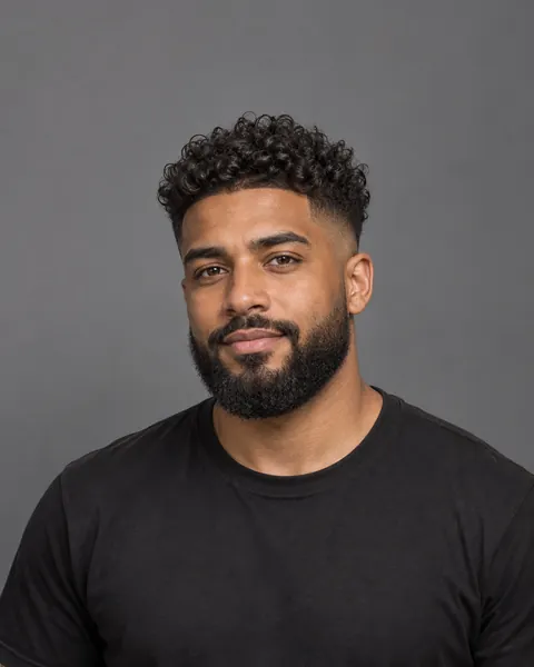 Imagem ilustrativa de Corte + barba + sobrancelhas, com enquadramento completo do rosto e cabelo